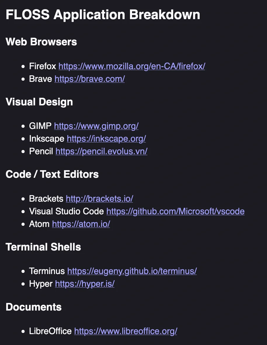Firefox dark mode example