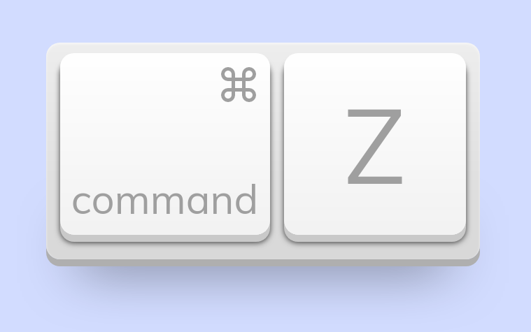 Undo keyboard with two buttons to click